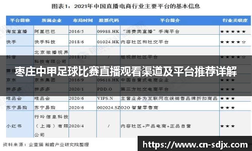 枣庄中甲足球比赛直播观看渠道及平台推荐详解